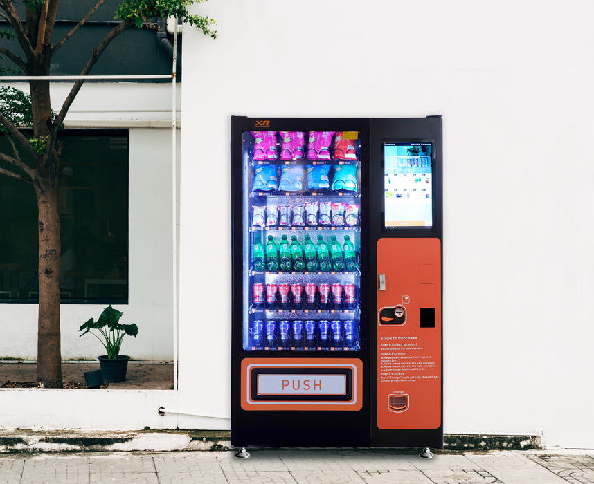 Snack and drink vending machine with 21.5-inch touch screen can be used to sell snacks and cold or room temperature beverages——XY-DLY-8C-21.5＂