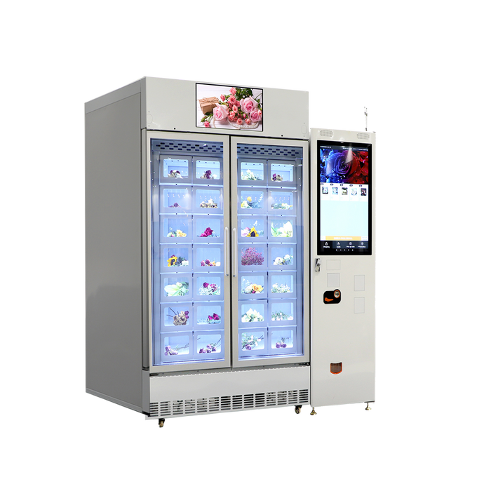 Flower vending machine for selling flowers.