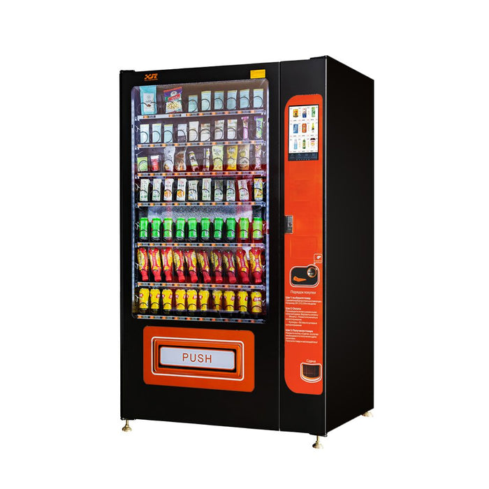 Snack and drink vending machine with lifting system can be used to sell snacks and cold or room temperature beverages——XY-SLY-10C-I-10.1＂