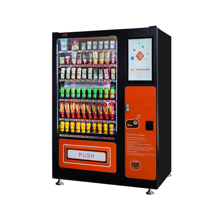 Snack and drink vending machine with 21.5-inch touch screen can be used to sell snacks and cold or room temperature beverages——XY-DLY-10C-I-21.5＂