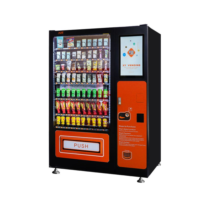 Snack and drink vending machine with lifting system can be used to sell snacks and cold or room temperature beverages——XY-SLY-10C-I-21.5＂