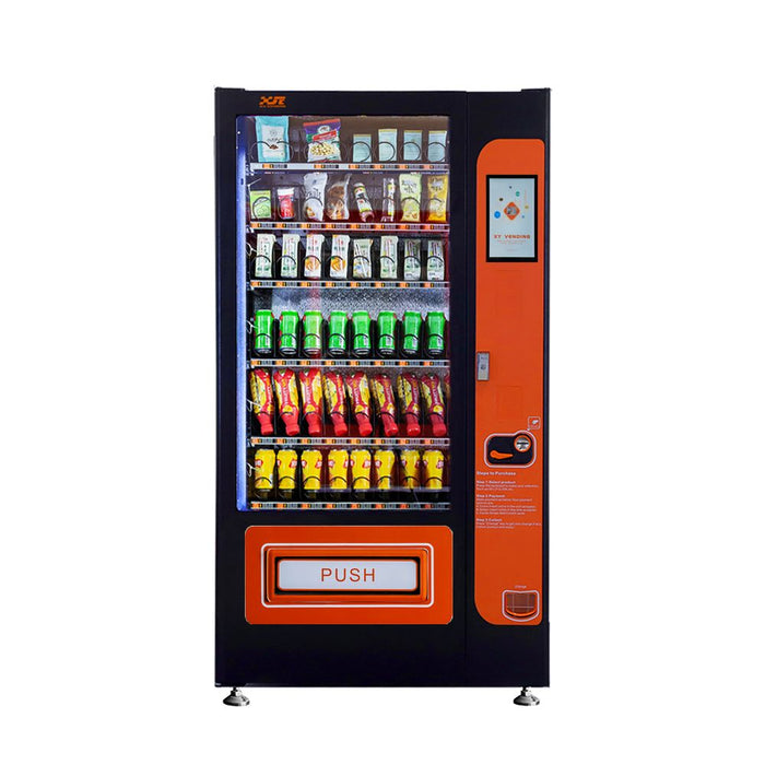 Snack and drink vending machine with 10.1-inch touch screen can be used to sell snacks and cold or room temperature beverages——XY-DLY-8C-10.1＂