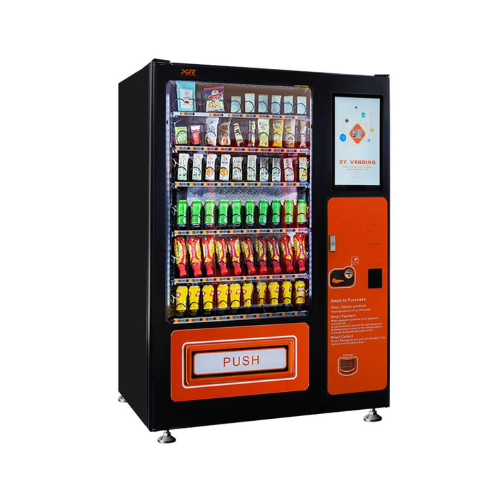 Snack and drink vending machine with 21.5-inch touch screen can be used to sell snacks and cold or room temperature beverages——XY-DLY-10C-I-21.5＂