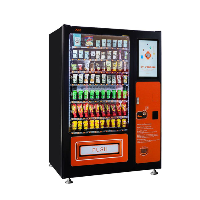 Snack and drink vending machine with lifting system can be used to sell snacks and cold or room temperature beverages——XY-SLY-10C-I-21.5＂