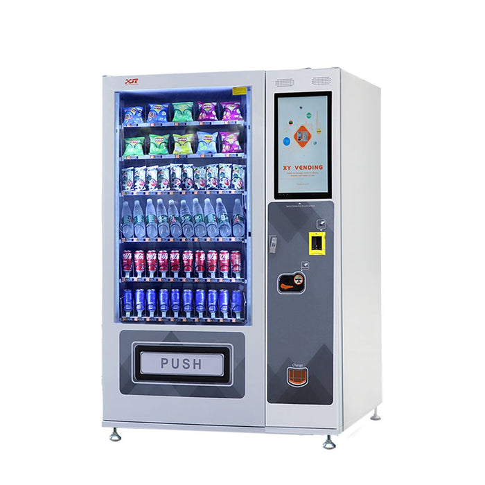 Snack and drink vending machine with lifting system can be used to sell snacks and cold or room temperature beverages——XY-SLY-10C-L1-21.5＂