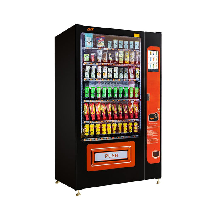 This Snack and drink vending machine with 10.1-inch touch screen can be used to sell snacks and cold or room temperature beverages——XY-DLY-10C-I-10.1＂