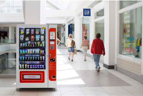 This Snack and drink vending machine with 10.1-inch touch screen can be used to sell snacks and cold or room temperature beverages——XY-DLY-10C-I-10.1＂