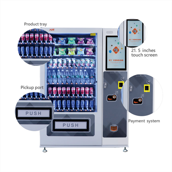 Snack and drink vending machine can be used to sell snacks and cold or room temperature beverages——XY-DLY-10C-L1-21.5＂