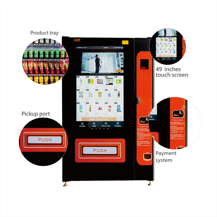 Snack and drink vending machine can be used to sell snacks and cold or room temperature beverages——XY-DLY-10C-I-49＂