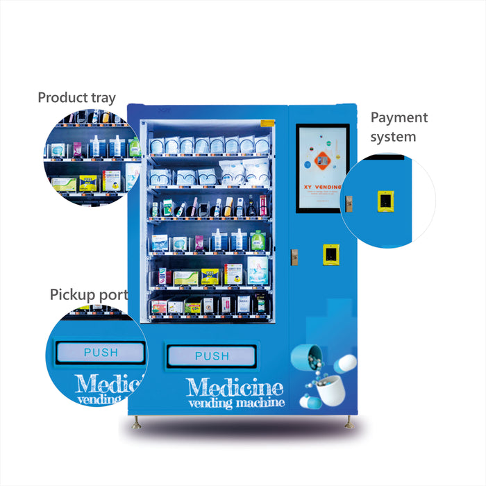 Pharmacy vending machine can be used to sell medicine.