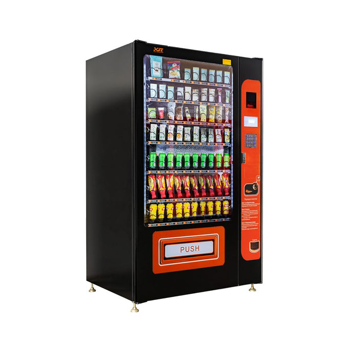 Snack and drink vending machine with lifting system can be used to sell snacks and cold or room temperature beverages——XY-SLE-10C-I