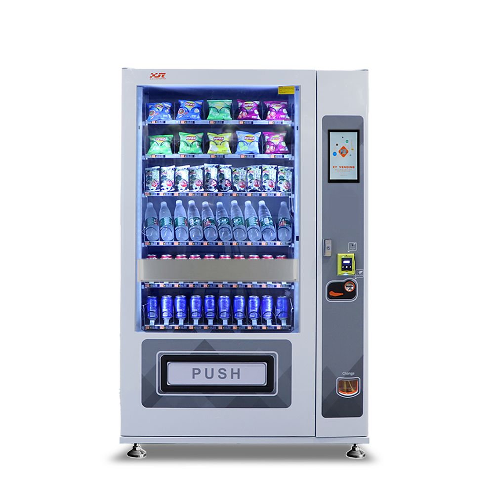Snack and drink vending machine with lifting system can be used to sel ...